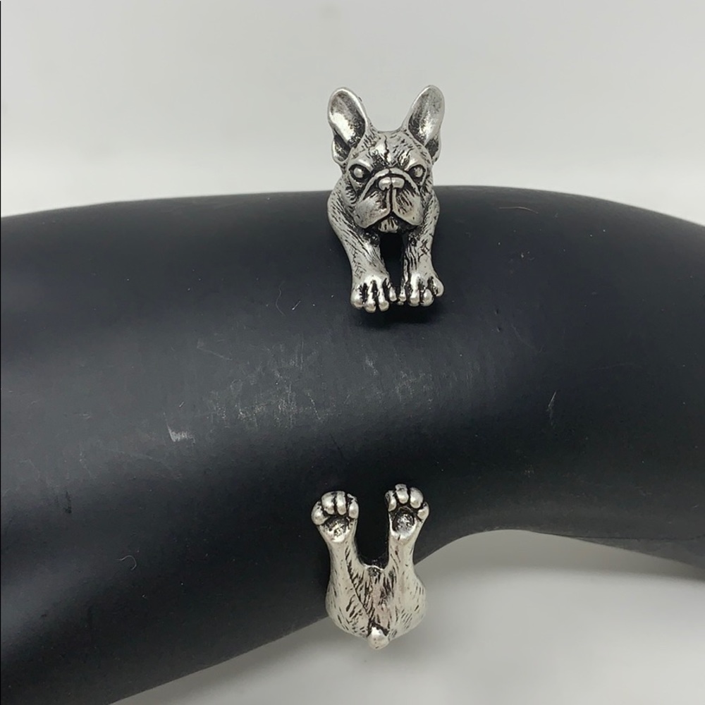 French Bulldog Antique Color Bangle Bracelet